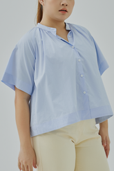 Mandarin Collar Button-Up Shirt